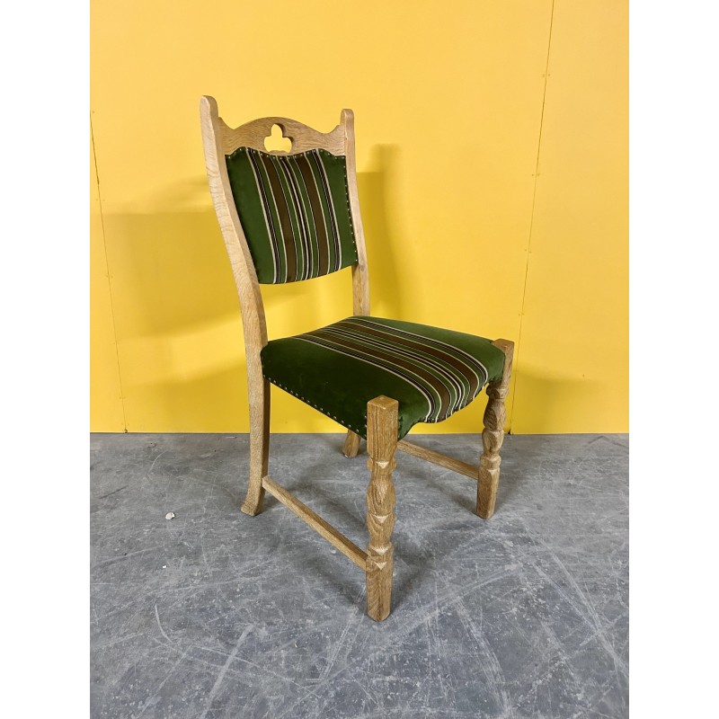 Set 6 vintage oakwood dining chairs, Danemark 1960