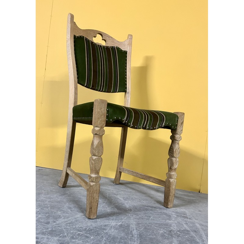 Set 6 vintage oakwood dining chairs, Danemark 1960