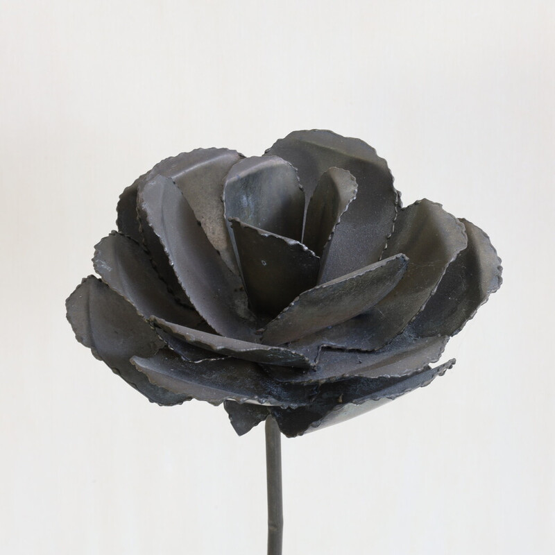 Vintage rose sculptured metal