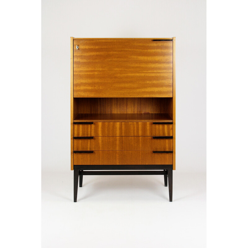 Vintage secretary in mahogany por Up Zavody, Checoslováquia 1969