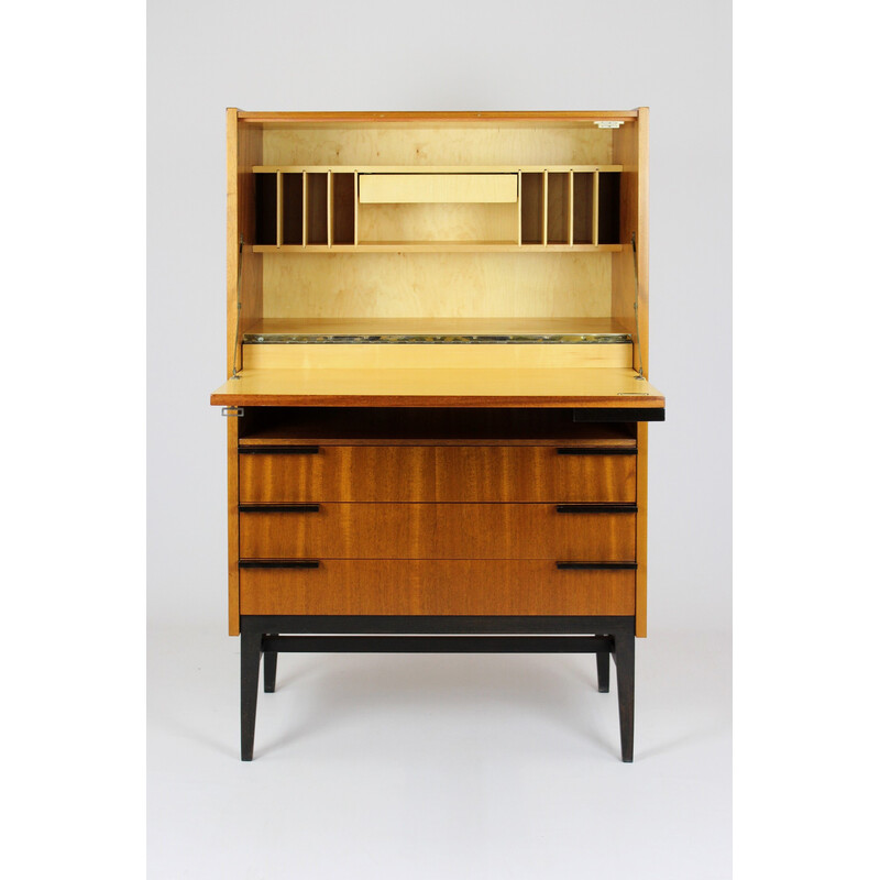 Vintage secretary in mahogany by Up Zavody, Czechoslovakia 1969