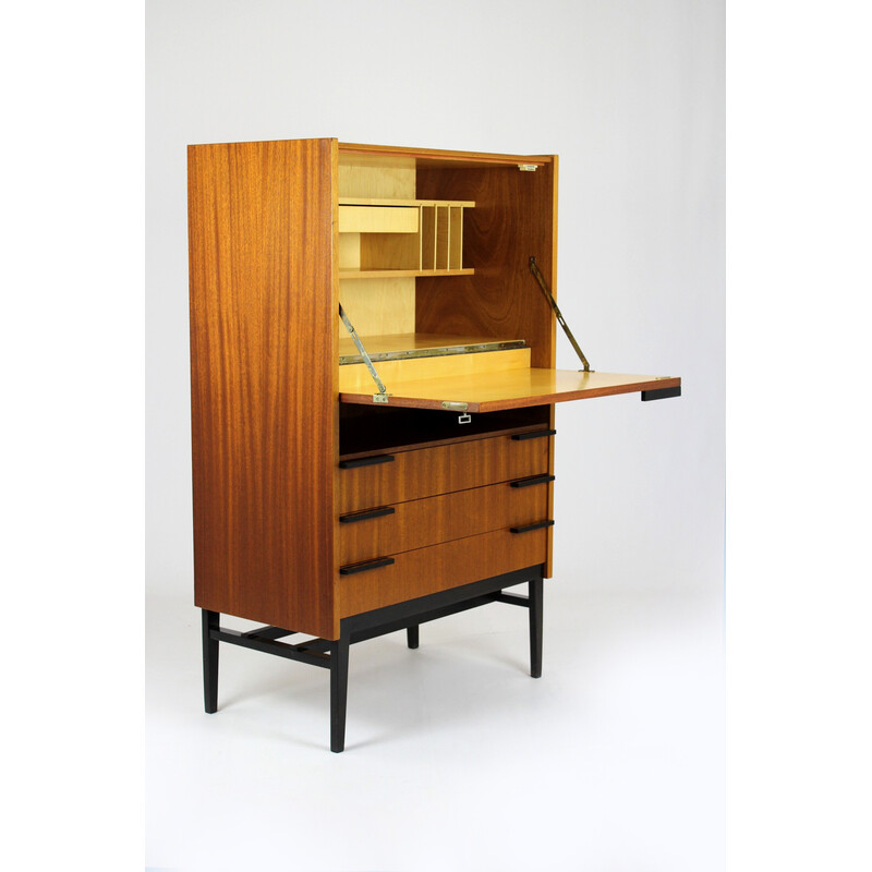 Vintage secretary in mahogany by Up Zavody, Czechoslovakia 1969