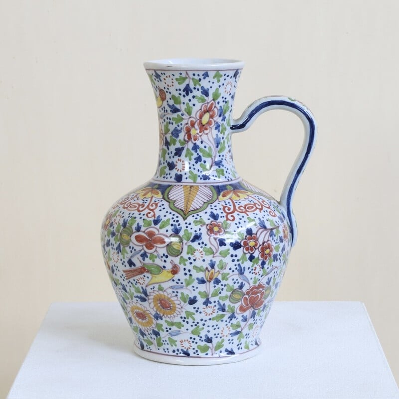 Vintage multi-coloured handpainted vase by Royal Tichelaar Makkum, 1960