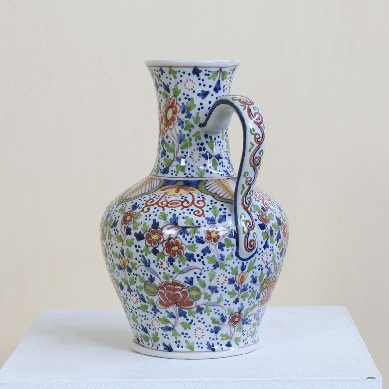 Vase vintage multicolore peint à la main par Royal Tichelaar Makkum, 1960