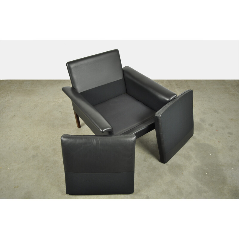 Vintage armchair in leather by Hans Olsen for Cs Møbler Glostrup, Denmark 1960