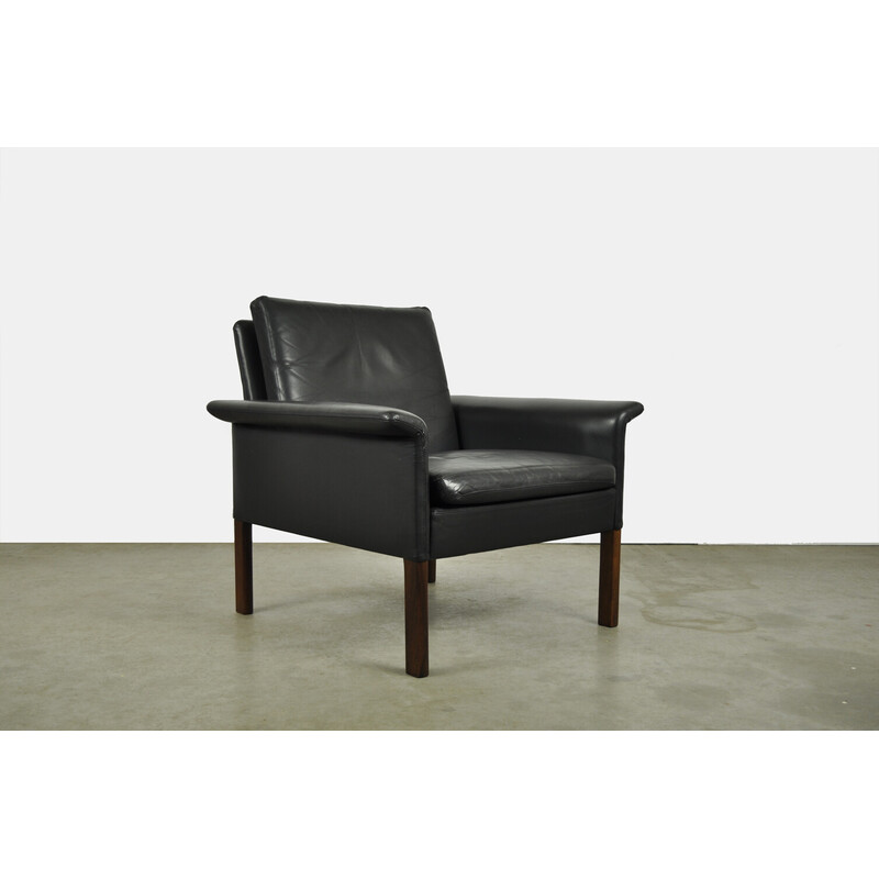 Vintage armchair in leather by Hans Olsen for Cs Møbler Glostrup, Denmark 1960