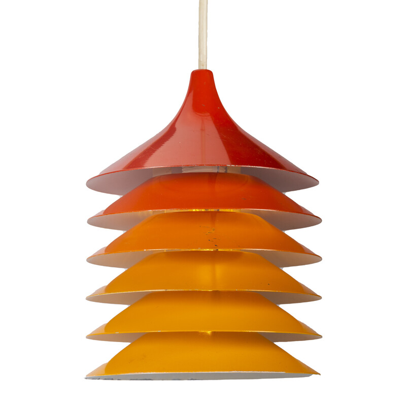 Vintage orange pendant lamp by Bent Gantzel Boysen for ikea