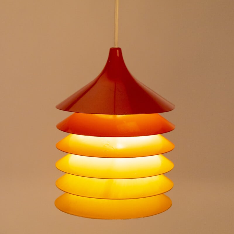 Vintage oranje hanglamp van Bent Gantzel Boysen voor ikea