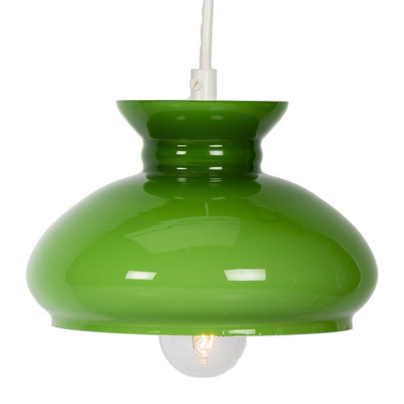 Vintage green glass space age pendant lamp
