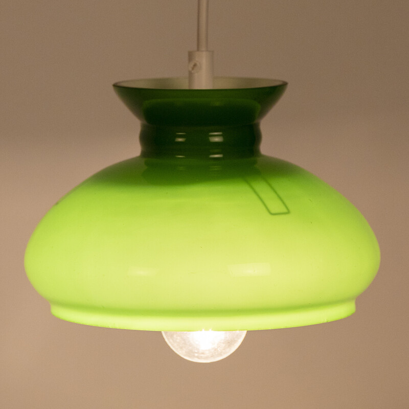 Candeeiro suspenso Vintage green glass space age