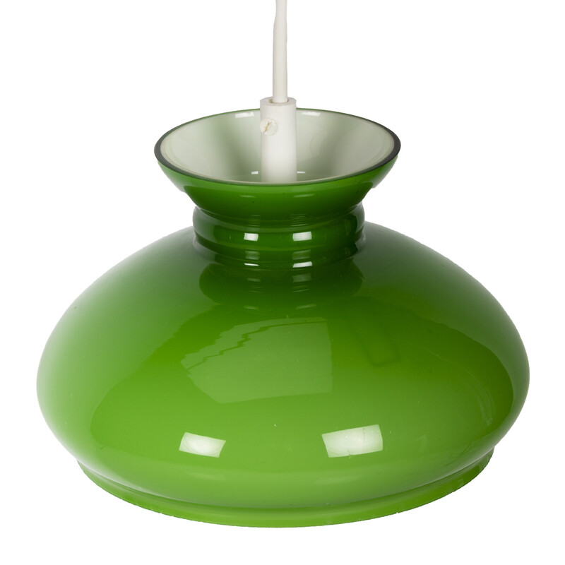 Vintage green glass space age pendant lamp