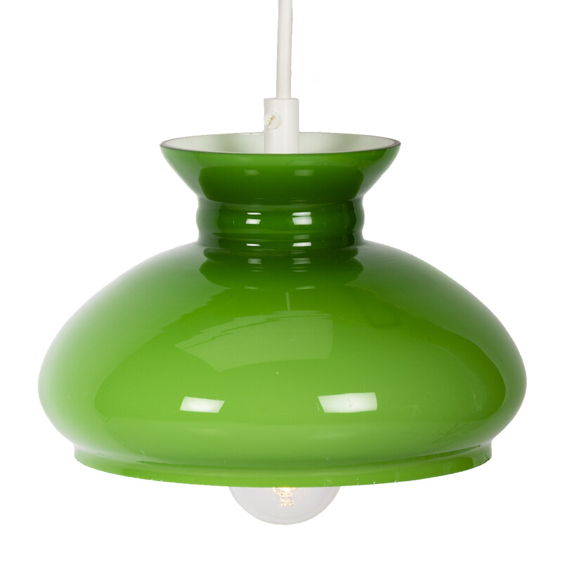 Lámpara colgante vintage de cristal verde de la era espacial