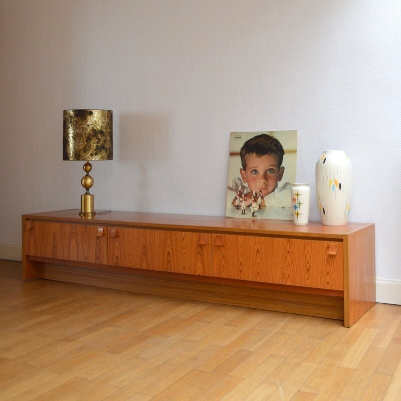 Large teak low sideboard - 1970s