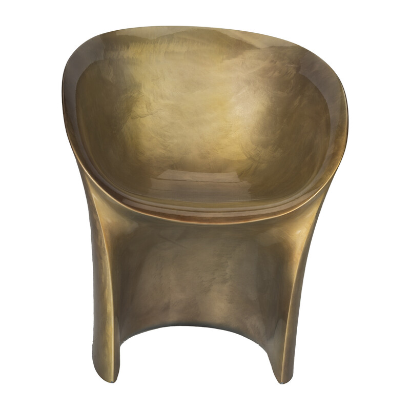 Vintage goud metallic maan fauteuil van Tokujin Yoshika voor Moroso