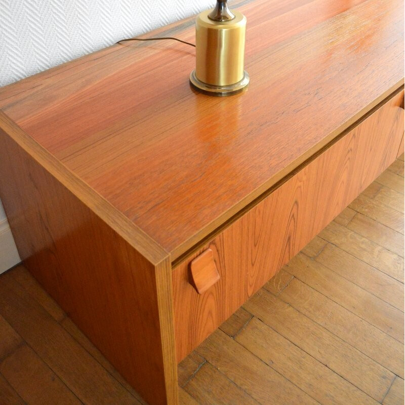 Large teak low sideboard - 1970s