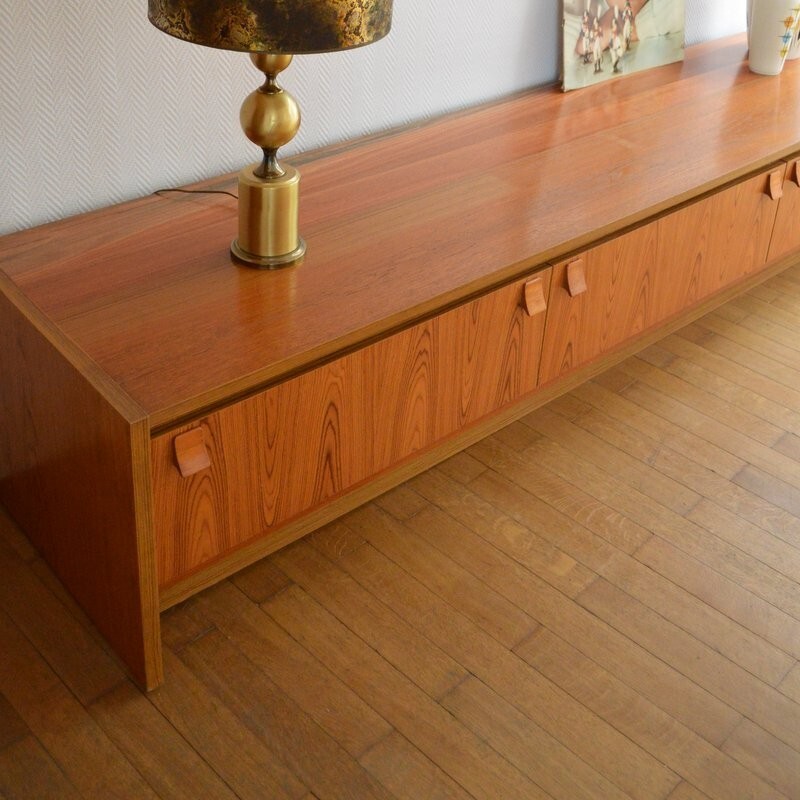 Large teak low sideboard - 1970s