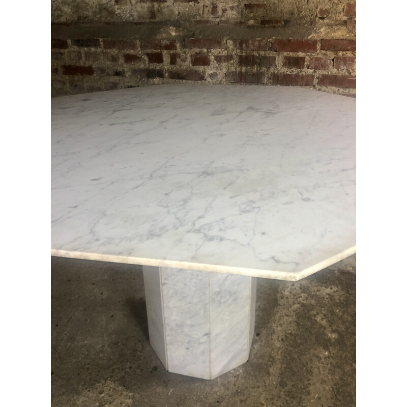 Achteckiger Vintage-Tisch aus Carrara-Marmor, 1970