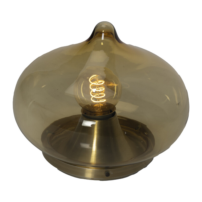 Vintage brown glass drop ceiling lamp for Dijkstra Lampen