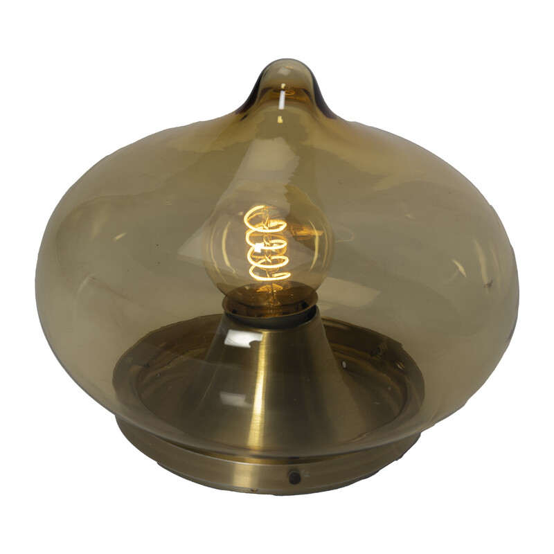 Vintage bruin glazen plafondlamp voor Dijkstra Lampen