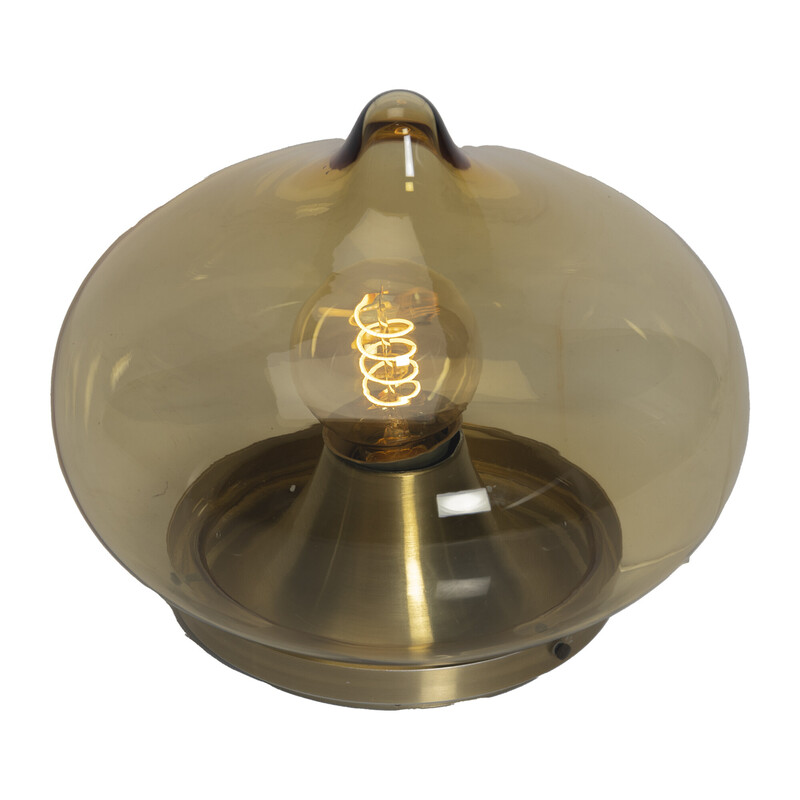 Vintage brown glass drop ceiling lamp for Dijkstra Lampen