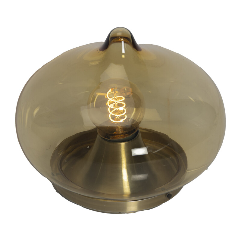 Vintage bruin glazen plafondlamp voor Dijkstra Lampen