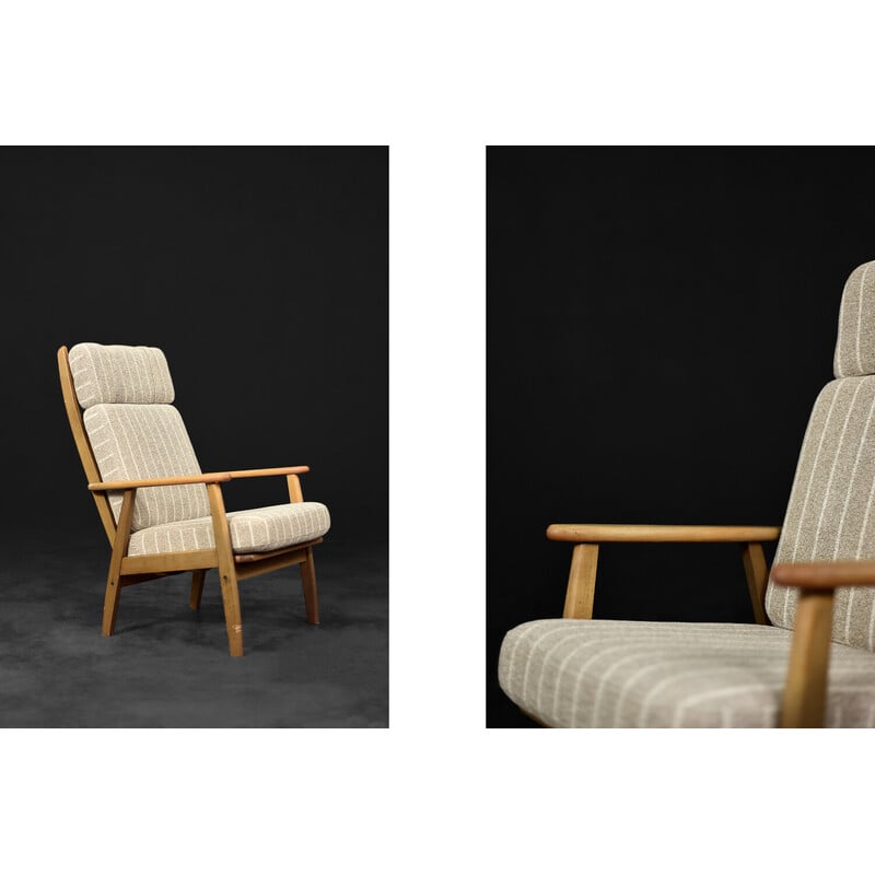 Vintage Danish wood and fabric armchair by Durup Polstermøbelfabrik, 1970s