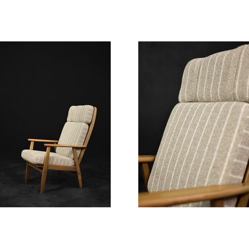 Vintage Danish wood and fabric armchair by Durup Polstermøbelfabrik, 1970s