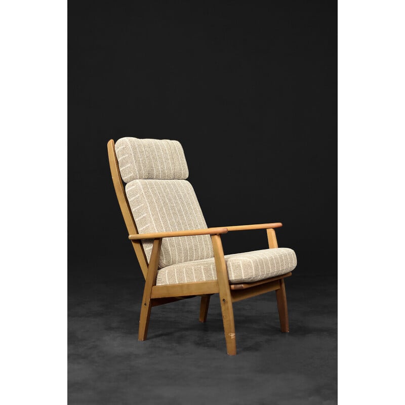 Vintage Danish wood and fabric armchair by Durup Polstermøbelfabrik, 1970s