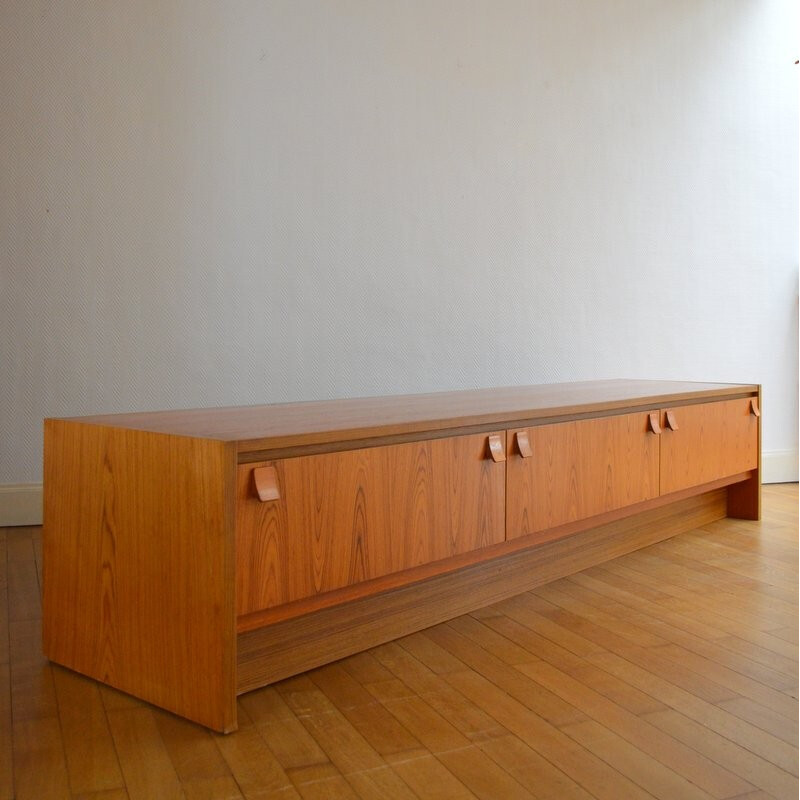 Large teak low sideboard - 1970s