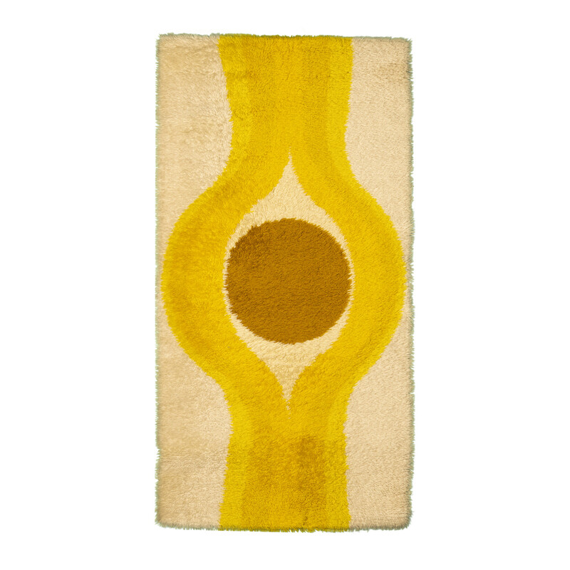 Tapis jaune vintage "The Eye"