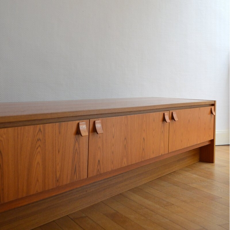 Large teak low sideboard - 1970s