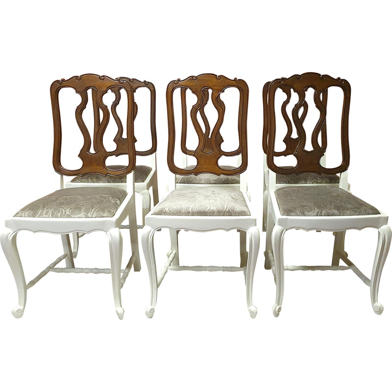 Ensemble de 6 chaises vintage en chêne
