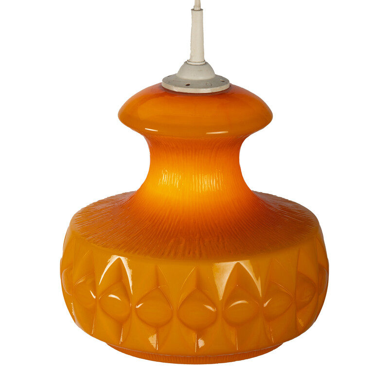 Vintage orange pendant lamp by Peil and Putzler