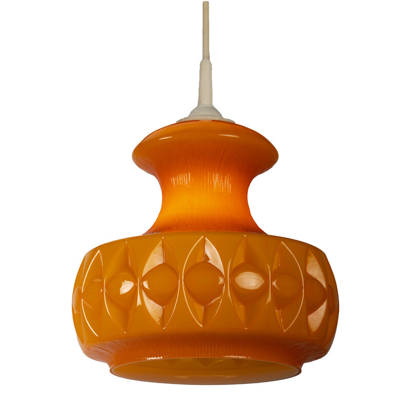 Vintage orange pendant lamp by Peil and Putzler