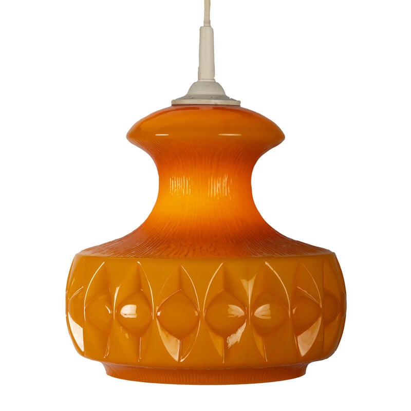 Vintage orange pendant lamp by Peil and Putzler