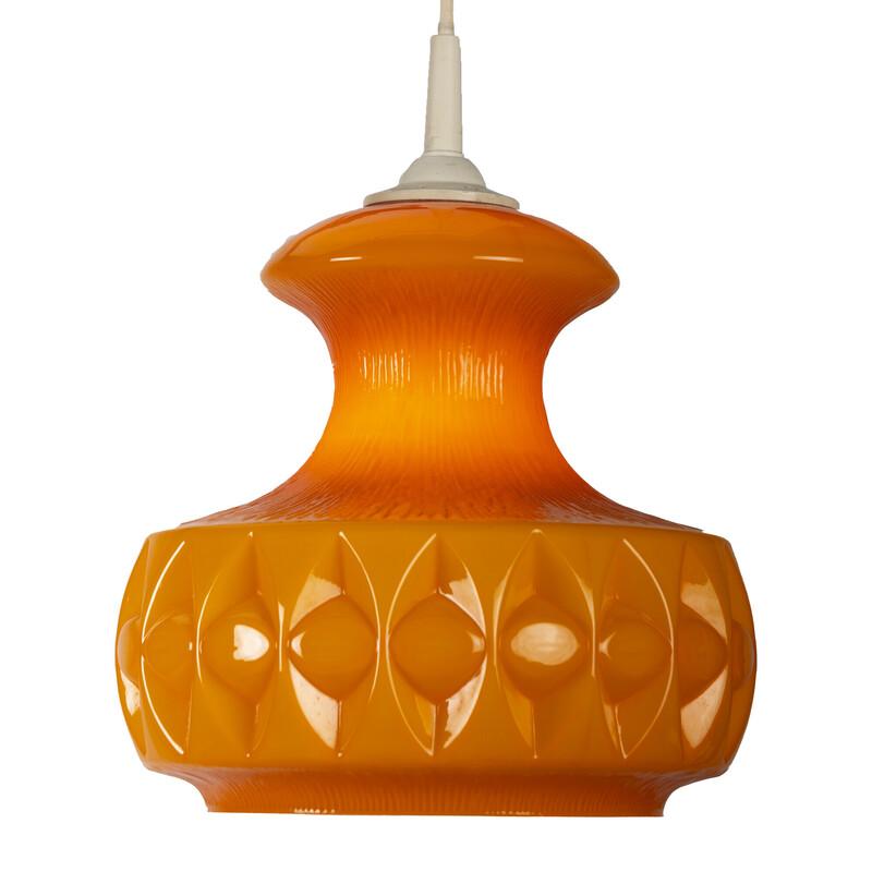 Vintage orange pendant lamp by Peil and Putzler