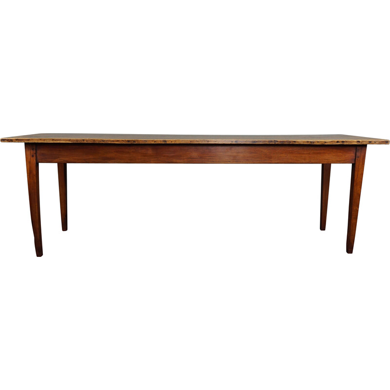 Vintage oakwood farmhouse dining table, France 1880s