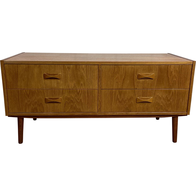 Scandinavian vintage teak 4 drawer chest of drawers by Clausen and Son, 1960