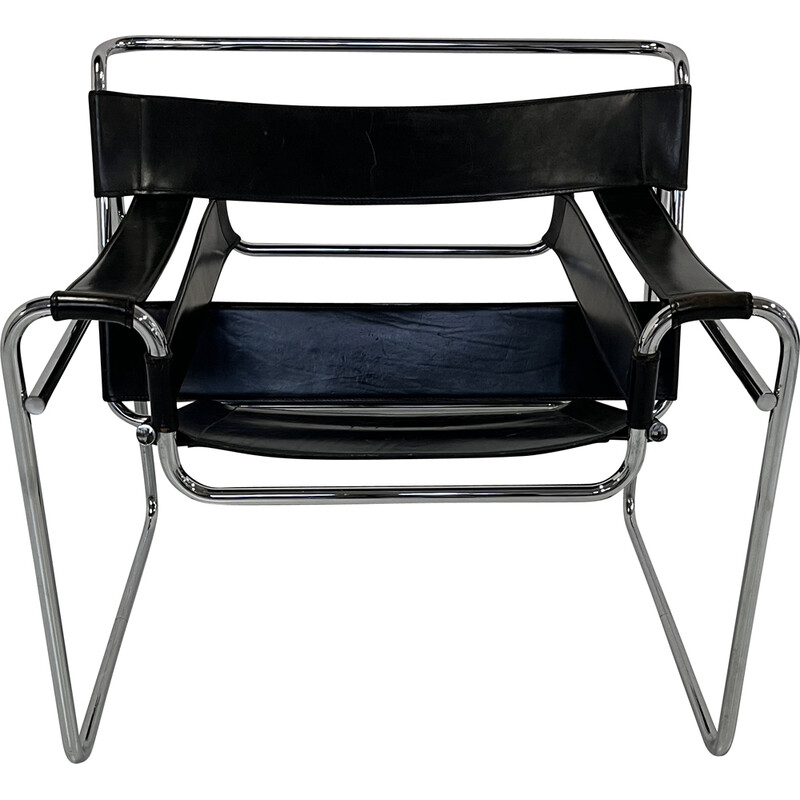 Vintage armchair "Wassily B3" by Marcel Breuer for Gavina