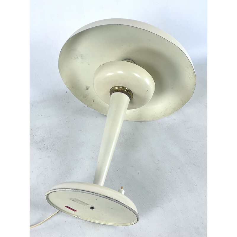 Mid-century Italian ministerial desk lamp in brass and ivory lacquer, Italy 1950s