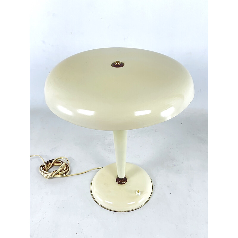 Mid-century Italian ministerial desk lamp in brass and ivory lacquer, Italy 1950s