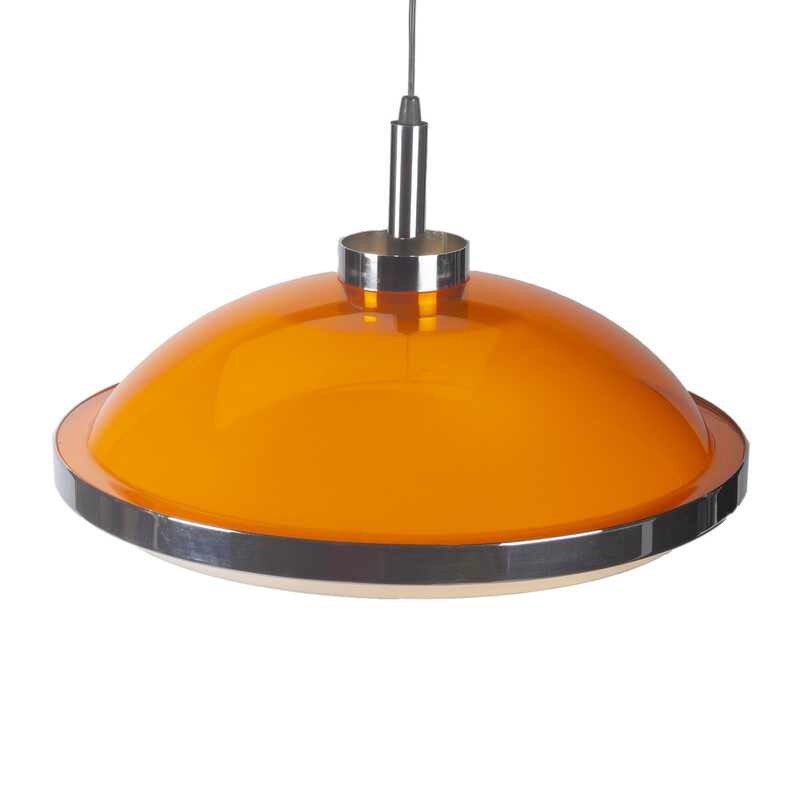 Vintage orange and white Space Age pendant lamp