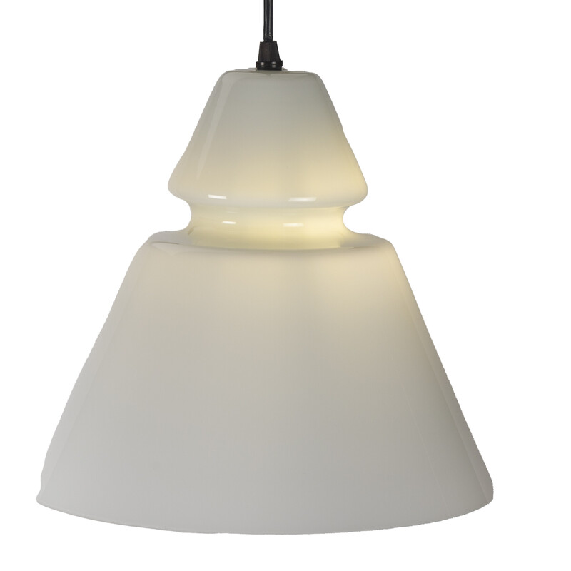 Vintage white opaline Cone pendant lamp