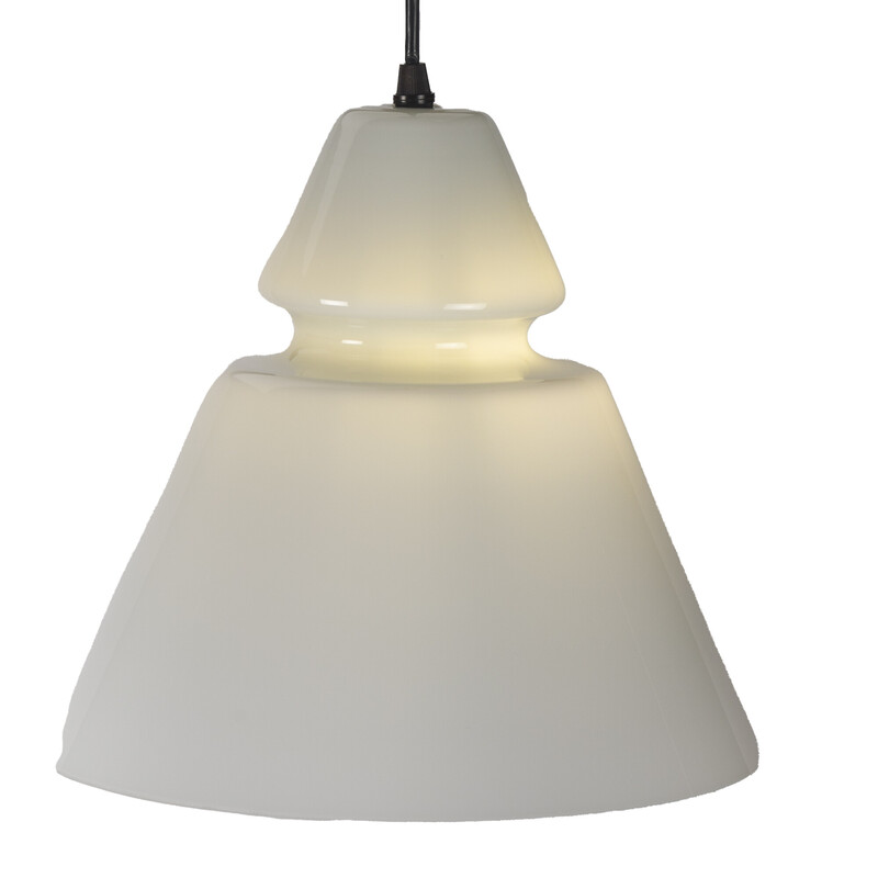 Vintage witte opaline Cone hanglamp