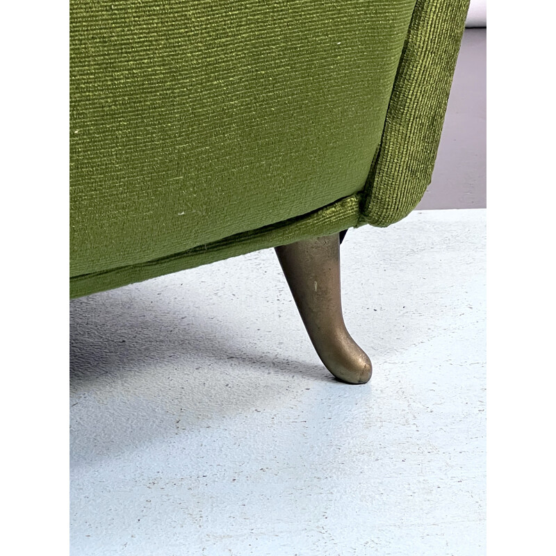 Pareja de sillones Isa italianos de mediados de siglo en terciopelo verde, años 50