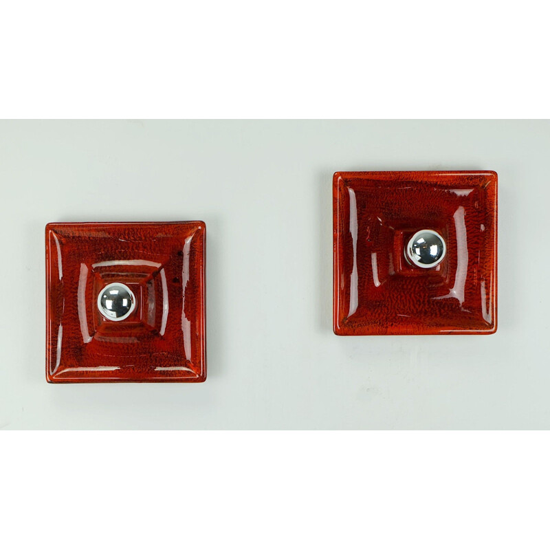 Pair of ceramic wall lamp - 1960s