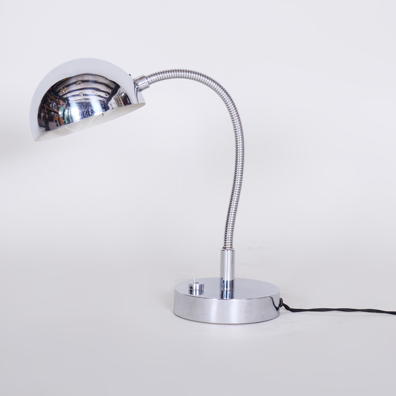 Vintage chrome Bauhaus table lamp by M. Prokop, 1920s