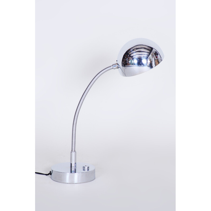 Vintage chrome Bauhaus table lamp by M. Prokop, 1920s