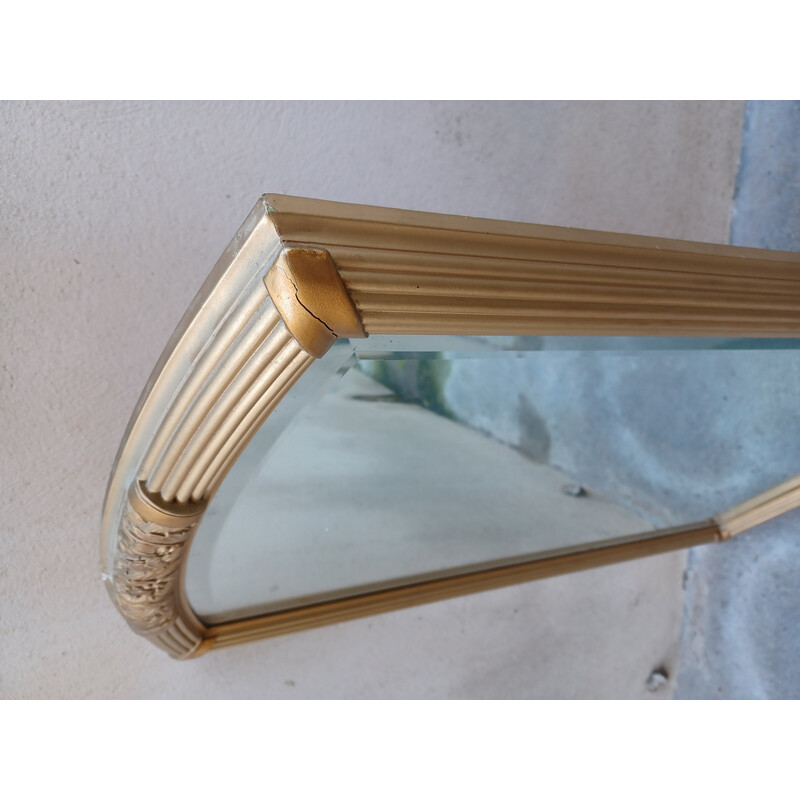 Vintage Art Deco mirror in wood and gilded stucco