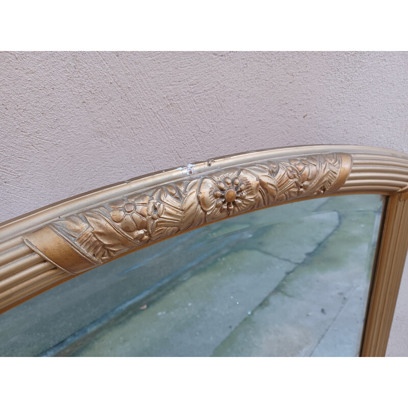 Vintage Art Deco mirror in wood and gilded stucco